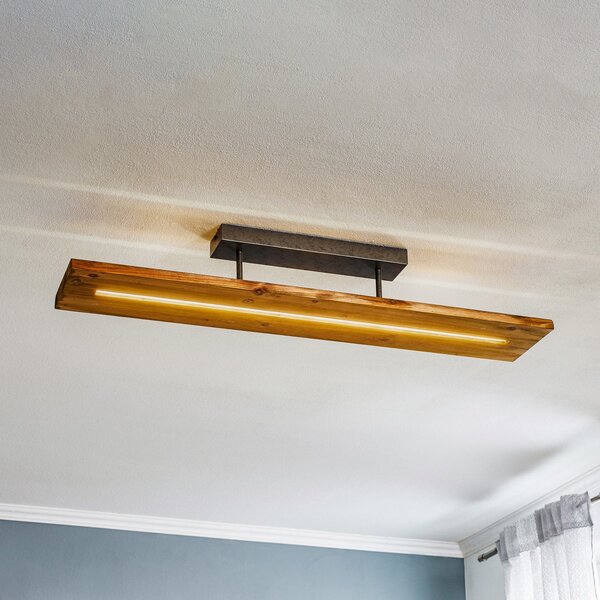 Trio Lighting Φωτιστικό οροφής Brad LED από ξύλο, ρυθμιζόμενος, Ξύλου, Σαλόνι / τραπεζαρία, Ξύλο, σύγχρονο