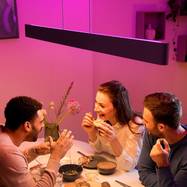 Philips Hue Κρεμαστό φωτιστικό Ensis, WACA, μαύρο, ρυθμιζόμενος, Μαύρο, Σαλόνι / τραπεζαρία, Μέταλλο, σύγχρονο
