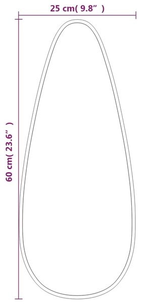 VidaXL Καθρέφτης Τοίχου Μαύρος 60x25 εκ