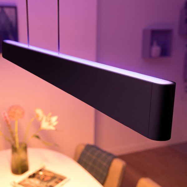Philips Hue Κρεμαστό φωτιστικό Ensis, WACA, μαύρο, ρυθμιζόμενος, Μαύρο, Σαλόνι / τραπεζαρία, Μέταλλο, σύγχρονο