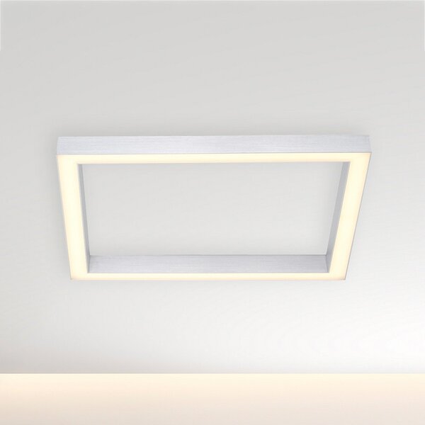 PURE Φωτιστικό οροφής LED Lines, 55 x cm, ασημί, CCT, τηλεχειριστήριο, ρυθμιζόμενος, Μεταλλικό, Σαλόνι / τραπεζαρία, Μέταλλο, σύγχρονο