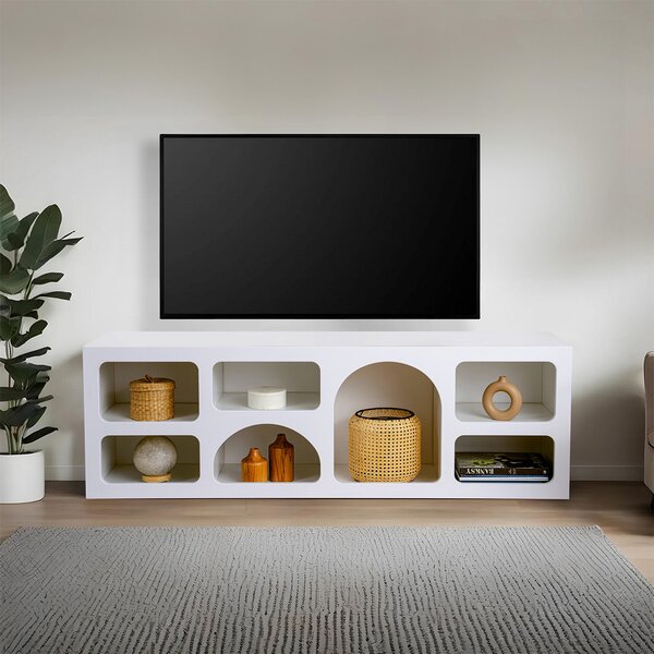 Έπιπλο Τηλεόρασης (160x40x51) A-G Ferlis 125GLN1225 White