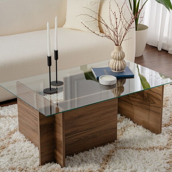 Τραπέζι Σαλονιού (105x65x40) A-G Vetrino 353NRD1101 Walnut