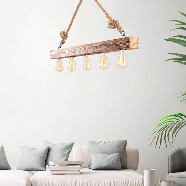 Φωτιστικό Οροφής Πολύφωτο A-G Erebos 521SHN3117 Wooden