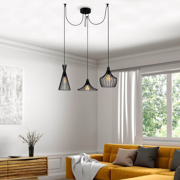 Φωτιστικό Οροφής Τρίφωτο A-G Mezopotamya 525NOR1610 Black
