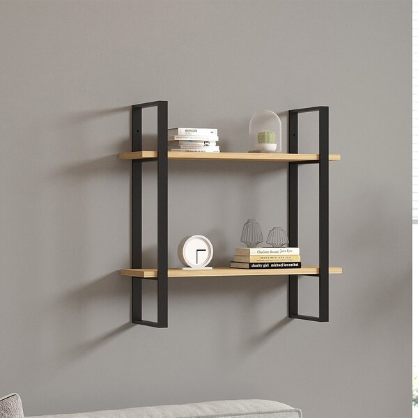 Ραφιέρα Τοίχου (70x20x70) A-G Buba 495SSE1107 Oak/Black