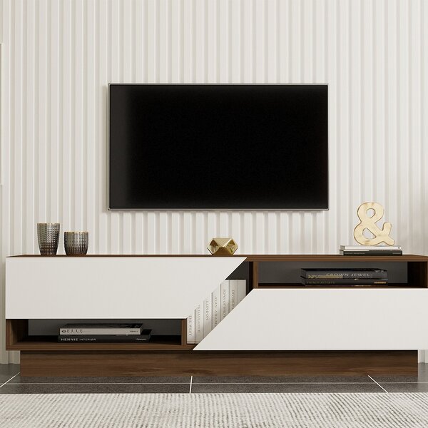 Έπιπλο Τηλεόρασης (160x40x45) A-G Koza 835PUQ3058 Walnut/White