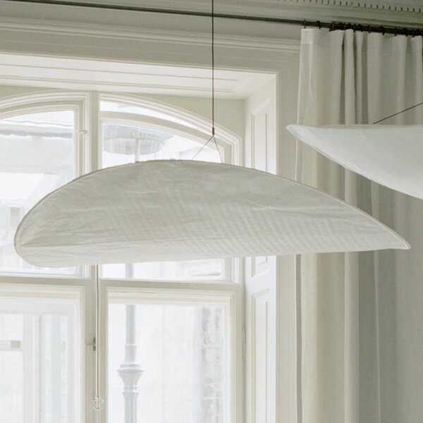 New Works Φωτιστικό οροφής LED Tense της Works, Ø 120 cm, λευκό, ρυθμιζόμενος, Λευκό, Κουζίνα, Πλαστικό, σχεδιασμός