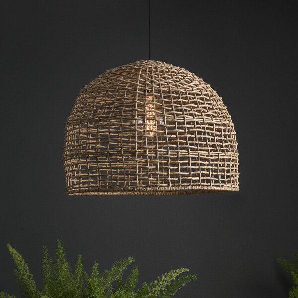 PR Home Κρεμαστή λάμπα Cebu, Ø 46 cm, αμπαζούρ Lampakanay, IP20, ρυθμιζόμενος, Ξύλου, Σαλόνι / τραπεζαρία, Ξύλο, Εξοχική κατοικία / Ρουστίκ