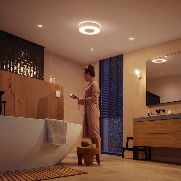 Philips Hue Φωτιστικό οροφής Xamento LED λευκό 38cm, ρυθμιζόμενος, Λευκό, Μπάνιο, Μέταλλο, σύγχρονο