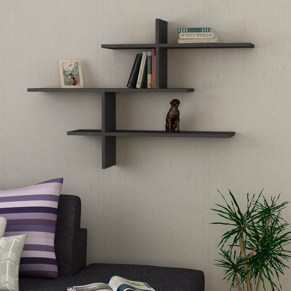 Ραφιέρα Τοίχου (120x22x80.5) A-G Leo 776HMS1727 Anthracite