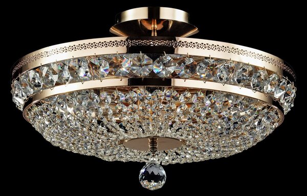 Maytoni Ottilia φωτιστικό οροφής κρύσταλλα, Ø 43,5 cm, ρυθμιζόμενος, Χρυσό / Ορείχαλκου, Σαλόνι / τραπεζαρία, Μέταλλο