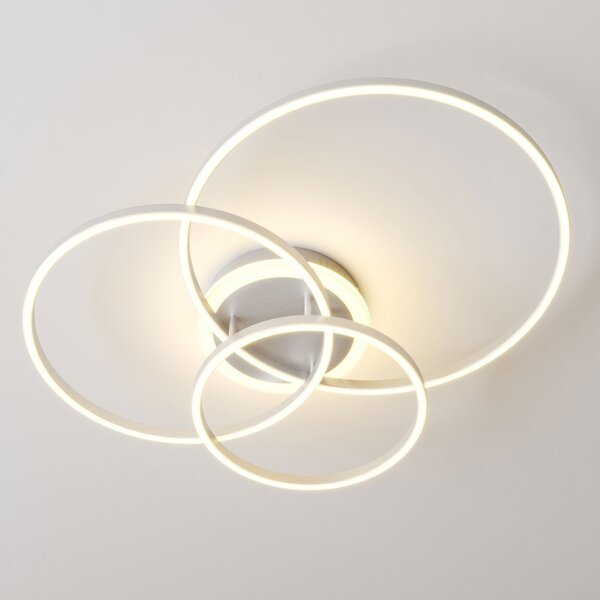 Lindby Smart LED φωτιστικό οροφής Tula, τηλεχειριστήριο, Tuya CCT, ρυθμιζόμενος, Μεταλλικό, Σαλόνι / τραπεζαρία, Μέταλλο, σύγχρονο