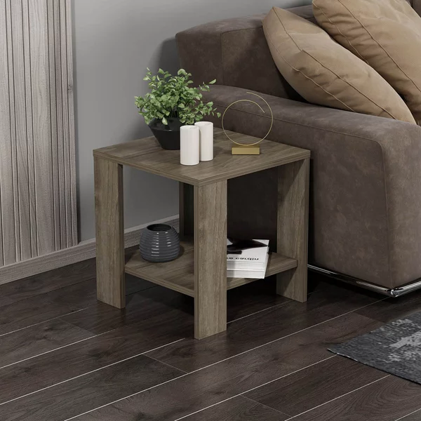 Βοηθητικό Τραπεζάκι (40x40x42) A-G Midi Yan 362ANT1108 Walnut
