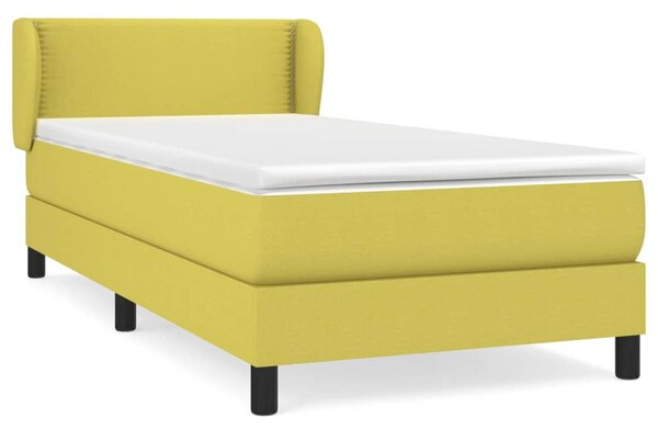 VidaXL Κρεβάτι Boxspring με Στρώμα Πράσινο 100 x 200 εκ. Υφασμάτινο