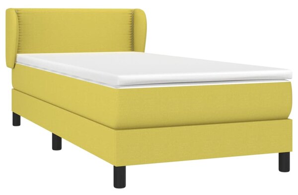 VidaXL Κρεβάτι Boxspring με Στρώμα Πράσινο 100 x 200 εκ. Υφασμάτινο