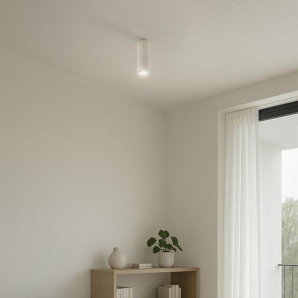 SOLLUX LIGHTING Φωτιστικό οροφής Carbon, μπεζ, ύψος 20 cm, αλουμίνιο, ρυθμιζόμενος, Μπεζ, Σαλόνι / τραπεζαρία, Αλουμίνιο, σύγχρονο