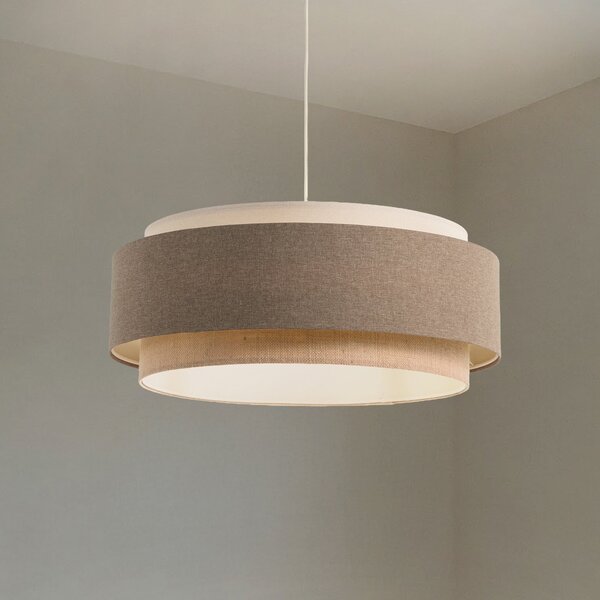 Maco Design Boho Elegant κρεμαστό φωτιστικό, καφέ/μπεζ/κρεμ, Ø 60cm, ύφασμα, ρυθμιζόμενος, Καφέ / Σκουριάς, Σαλόνι / τραπεζαρία, Ύφασμα / Κλωστοϋφαντουργία