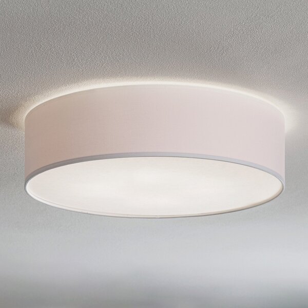 TK Lighting Φωτιστικό οροφής Rondo, λευκό, Ø 50 cm, ρυθμιζόμενος, Λευκό, υπνοδωμάτιο, Ύφασμα / Κλωστοϋφαντουργία, σύγχρονο