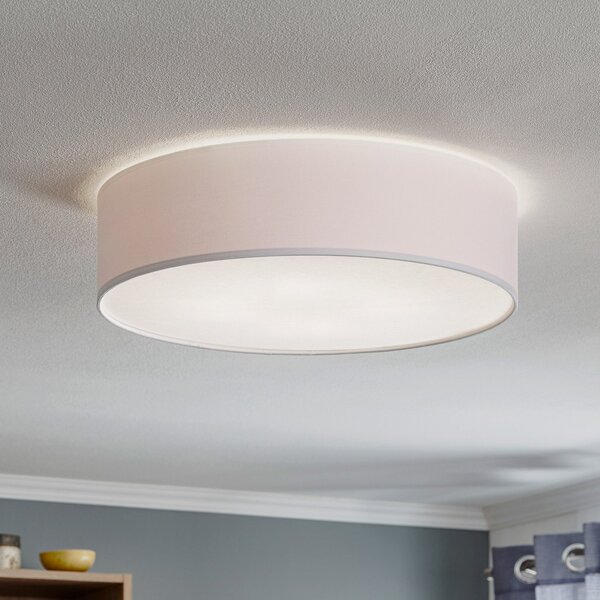TK Lighting Φωτιστικό οροφής Rondo, λευκό, Ø 50 cm, ρυθμιζόμενος, Λευκό, υπνοδωμάτιο, Ύφασμα / Κλωστοϋφαντουργία, σύγχρονο