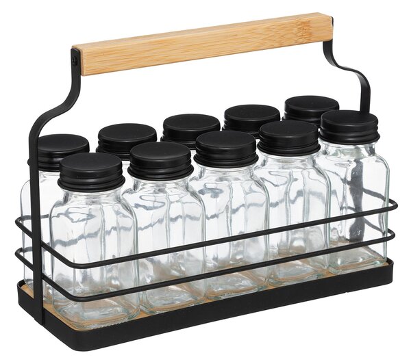 Βαζάκια Μπαχαρικών Σε Βάση (Σετ 10τμχ) F-V Spice Rack 209215