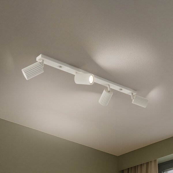 SOLLUX LIGHTING Προβολέας οροφής Carbon, μπεζ, μήκος 81 cm, αλουμίνιο, 4-φωτισμός., ρυθμιζόμενος, Μπεζ, Σαλόνι / τραπεζαρία, Αλουμίνιο, σύγχρονο