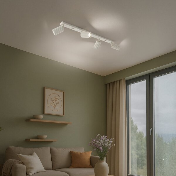 SOLLUX LIGHTING Προβολέας οροφής Carbon, μπεζ, μήκος 81 cm, αλουμίνιο, 4-φωτισμός., ρυθμιζόμενος, Μπεζ, Σαλόνι / τραπεζαρία, Αλουμίνιο, σύγχρονο