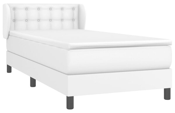 VidaXL Κρεβάτι Boxspring με Στρώμα Λευκό 80 x 200 εκ. Συνθετικό Δέρμα