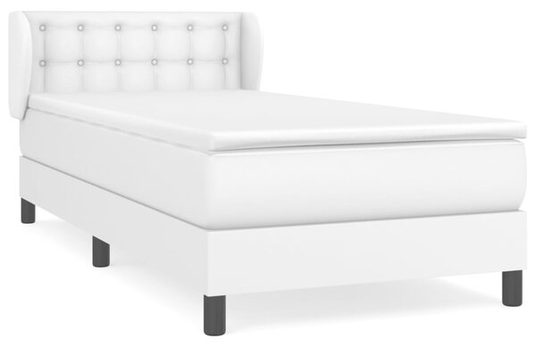 VidaXL Κρεβάτι Boxspring με Στρώμα Λευκό 80 x 200 εκ. Συνθετικό Δέρμα