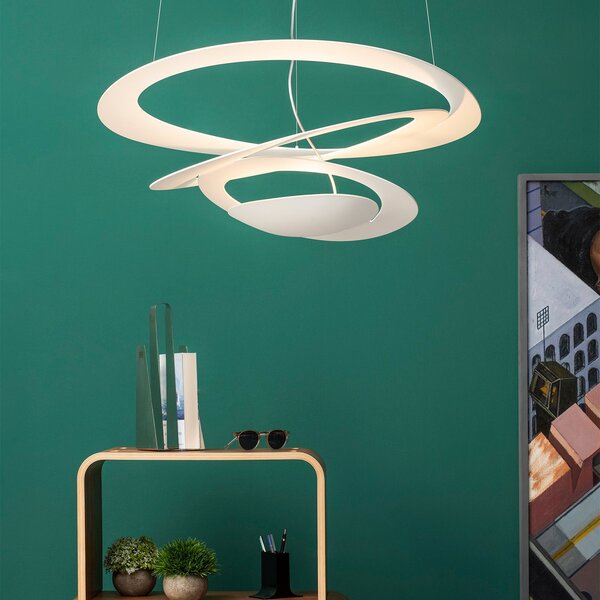 Artemide Κρεμαστό φωτιστικό Pirce, 67x69 cm, λευκό, ρυθμιζόμενος, Λευκό, Σαλόνι / τραπεζαρία, Μέταλλο, σχεδιασμός