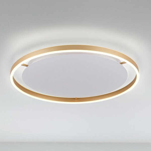 JUST LIGHT. GmbH Φωτιστικό οροφής LED Ritus, Ø 58.5cm, ματ ορείχαλκος, ρυθμιζόμενος, Μπρούτζινο / Αντικέ ορείχαλκου, Σαλόνι / τραπεζαρία, Μέταλλο, σύγχρονο