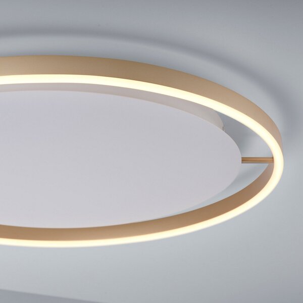 JUST LIGHT. GmbH Φωτιστικό οροφής LED Ritus, Ø 58.5cm, ματ ορείχαλκος, ρυθμιζόμενος, Μπρούτζινο / Αντικέ ορείχαλκου, Σαλόνι / τραπεζαρία, Μέταλλο, σύγχρονο