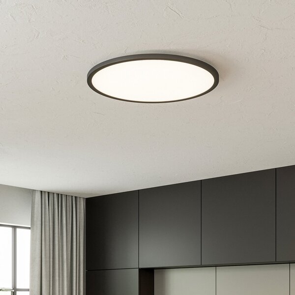 Brilliant Φωτιστικό οροφής LED Tuco CCT, dimmable, μαύρο Ø 50 cm, ρυθμιζόμενος, Μαύρο, Σαλόνι / τραπεζαρία, Πλαστικό, σύγχρονο
