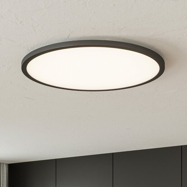 Brilliant Φωτιστικό οροφής LED Tuco CCT, dimmable, μαύρο Ø 50 cm, ρυθμιζόμενος, Μαύρο, Σαλόνι / τραπεζαρία, Πλαστικό, σύγχρονο