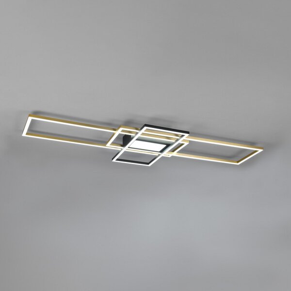 Trio Lighting Irvine LED φωτιστικό οροφής, CCT, dimmable, ορειχάλκινο, ρυθμιζόμενος, Χρυσό / Ορείχαλκου, Σαλόνι / τραπεζαρία, Μέταλλο, σύγχρονο