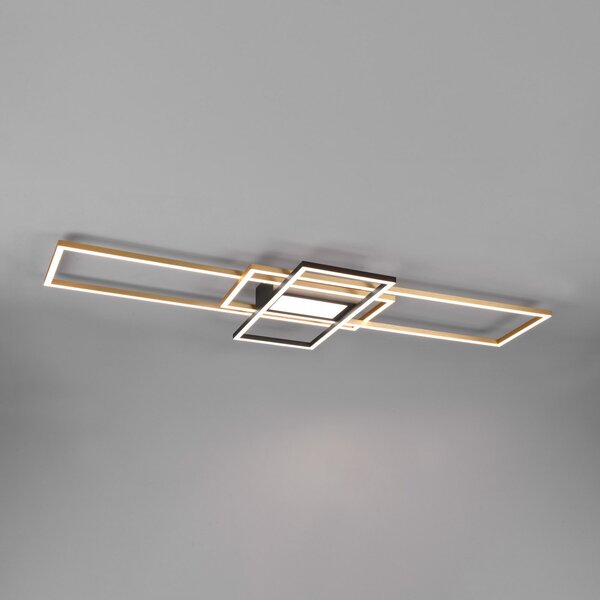 Trio Lighting Irvine LED φωτιστικό οροφής, CCT, dimmable, ορειχάλκινο, ρυθμιζόμενος, Χρυσό / Ορείχαλκου, Σαλόνι / τραπεζαρία, Μέταλλο, σύγχρονο