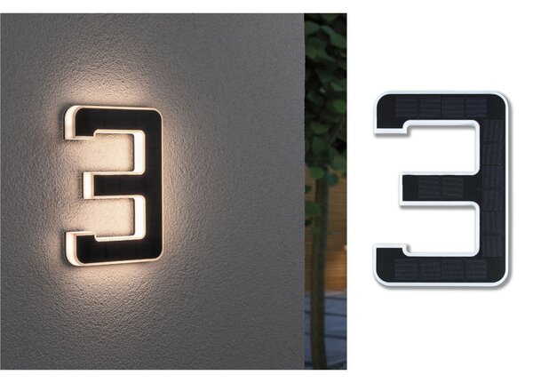 Paulmann LED ηλιακό σπίτι νούμερο 3, Μαύρο, Πλαστικό, σύγχρονο