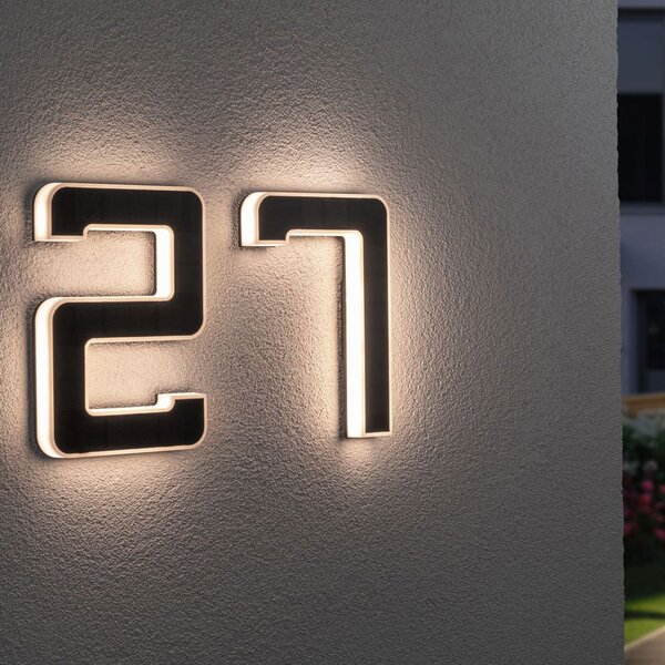Paulmann LED ηλιακό σπίτι νούμερο 3, Μαύρο, Πλαστικό, σύγχρονο