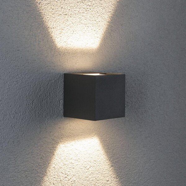 Paulmann Cybo LED φωτιστικό εξωτερικού χώρου, 2.700 K, 8 x cm, γκρι, Γκρι, Μέταλλο, σύγχρονο