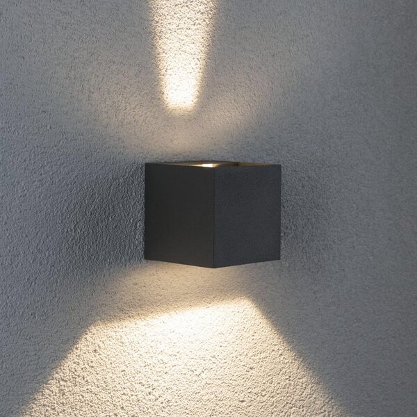 Paulmann Cybo LED φωτιστικό εξωτερικού χώρου, 2.700 K, 8 x cm, γκρι, Γκρι, Μέταλλο, σύγχρονο