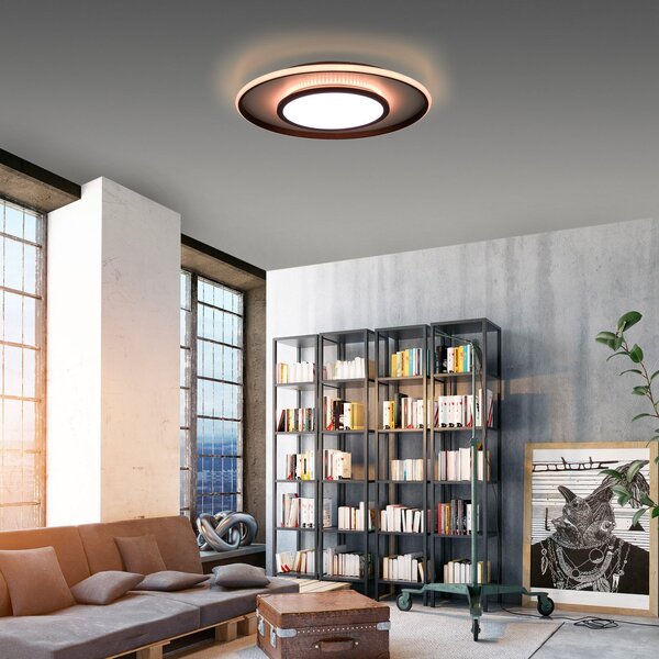 JUST LIGHT. GmbH Φωτιστικό οροφής LED Arenda Ø 60cm, RGB/CCT, ρυθμιζόμενο, ρυθμιζόμενος, Μαύρο, Σαλόνι / τραπεζαρία, Μέταλλο, σύγχρονο