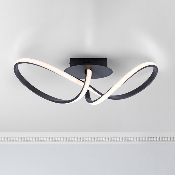 JUST LIGHT. GmbH Φωτιστικό οροφής LED Maria, dimmable, μαύρο, ρυθμιζόμενος, Μαύρο, υπνοδωμάτιο, Μέταλλο, σύγχρονο