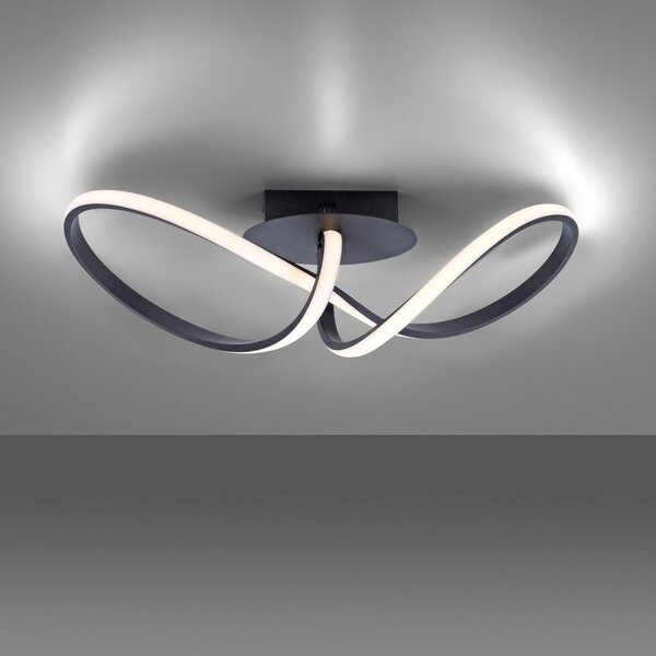 JUST LIGHT. GmbH Φωτιστικό οροφής LED Maria, dimmable, μαύρο, ρυθμιζόμενος, Μαύρο, υπνοδωμάτιο, Μέταλλο, σύγχρονο