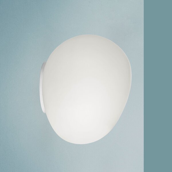 Foscarini Gregg MIDI απλό φωτιστικό τοίχου, από γυαλί, λευκό, ρυθμιζόμενος, Λευκό, Σαλόνι / τραπεζαρία, Γυαλί, σχεδιασμός