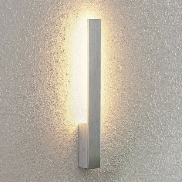 Arcchio Φωτιστικό τοίχου LED Ivano, ύψος 43 cm, βουρτσισμένο αλουμίνιο, Μεταλλικό, Διάδρομος, Αλουμίνιο, σύγχρονο