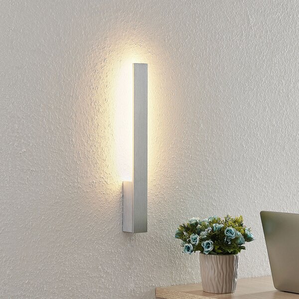 Arcchio Φωτιστικό τοίχου LED Ivano, ύψος 43 cm, βουρτσισμένο αλουμίνιο, Μεταλλικό, Διάδρομος, Αλουμίνιο, σύγχρονο