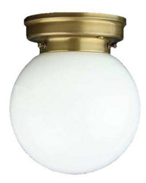 Berliner Messinglampen Φωτιστικό οροφής D99-115 op B με κάλυμμα από οπαλ γυαλί, ρυθμιζόμενος, Χρυσό / Ορείχαλκου, Διάδρομος, Μέταλλο, Αντίκα, Σφαίρα