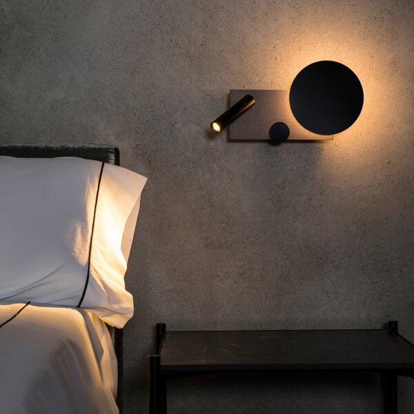 FARO BARCELONA Φωτιστικό τοίχου LED Klee, γκρι, δεξιά έκδοση, ρυθμιζόμενος, Γκρι, Σαλόνι / τραπεζαρία, Μέταλλο, σύγχρονο