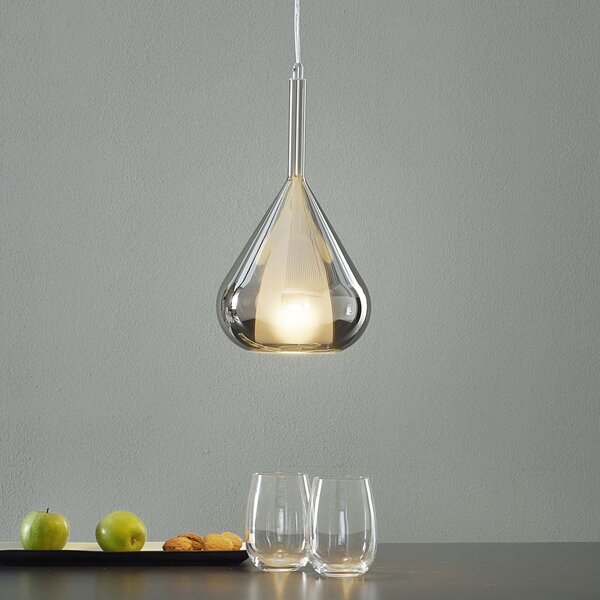 Fabas Luce Κρεμαστό φωτιστικό μοβ, γκρι καπνός, 1-φωτιστικό, γυαλί, ρυθμιζόμενος, Γκρι, Σαλόνι / τραπεζαρία, Γυαλί, σύγχρονο