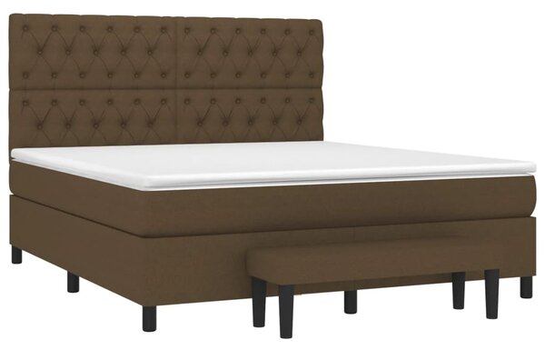 VidaXL Κρεβάτι Boxspring με Στρώμα Σκούρο Καφέ 160x200 εκ Υφασμάτινο